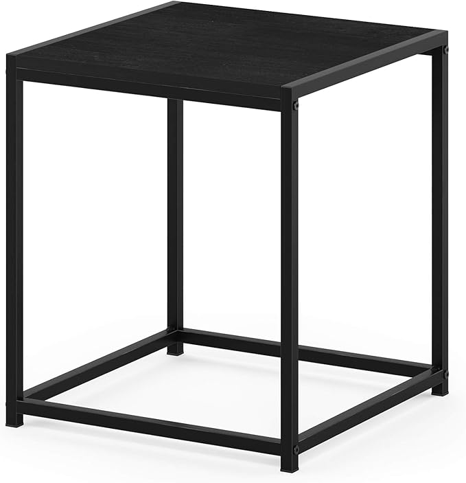 FURINNO Camnus Modern Living End Table, Americano, 1 Tier, Metal Frame