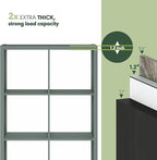 Furinno Cubicle Book Shelf, 8-Cube Thick Frame Bookshelf, Horizontally & Vertically Reversible Bookcase with Open Back, 14.6" x 30" x 57.9", for Living Room, Bedroom, Home Office, Sage Green