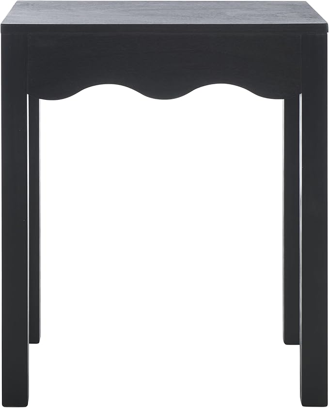 SAFAVIEH Home Collection Lilith Matte Black Square Wave Accent Table