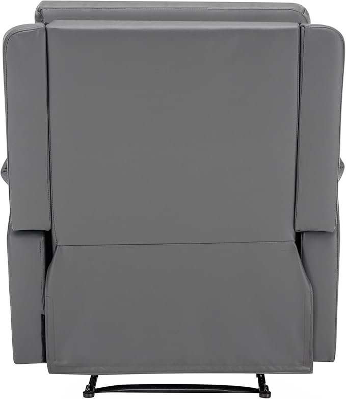 MINCETA Recliner Chairs,Modern 5" Wall Hugger Nursery Recliner with Overstuffed Arm and Back for Living Room,Set of 2,PU Leather in Gray