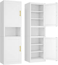 Tall Narrow Storage Cabinet 66.93" H Tall Bathroom Cabinet Metal Pantry Cabinets, 4 Adjustable Shelves for Kitchen, Home Office, Living Room, Dinning Room (20 inches Wide White)