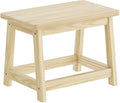 Wood Stool, Small Bench Seat, Wood Bathroom Vanity Bench, Plant Stand, Shoe Changing Handmade Stool for Kids or Adults (Natural, Small)