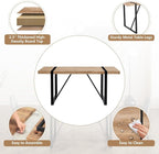 Dining Table Set for 8，9 Piece Dining Table Set，71'' Kitchen Table and Suede Nap Fabic Chairs Set of 8，for Kitchen Dining Room