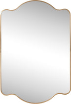 JONATHAN Y MIR205C Louisa 24 in. W x 36 in. H Medium Scalloped Rectangular Metal Framed Wall Mirror, for Bathroom, Living Room, Bedroom, Gold