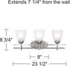 Possini Euro Design Art Deco Modern Wall Mount Light Brushed Nickel Silver Metal Hardwired 23 1/2" Wide 3-Light Fixture Trio Marbleized Glass Shades Decor for Bathroom Vanity Mirror House Home
