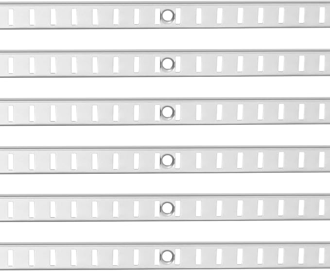 VEVOR Shelf Pilaster, 36.3-inch 8 Pack, Adjustable Shelf Brackets Steel Mortise Mount Pilaster Strip Standards with 32 Screws, Suitable for Wall Shelving System Cabinet Closet Organization