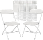 20 Pack Folding Chairs,Heavy Duty Plastic Stackable Chairs for Indoor Outdoor Use,350lb Capacity Portable Event Chairs with Steel Frame, Wedding,Party,Office,Dining (No Assembly Required)