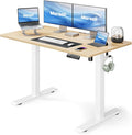 Marsail Electric Standing Desk,Adjustable Height Stand up Desk, 40 x 24 Inch Home Office Furniture Computer Desk, 4 Memory Preset with Headphone Hook, Cable Organizer, Maple