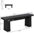 Tribesigns Wooden Dining Bench, 47-Inch Long Kitchen Bench with Sturdy Frame for Dining Room, Entryway, Living Room, Hallway, Easy Assembly (Black)