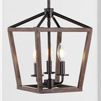 JONATHAN Y JYL1321A Pagoda 10" 3-Light Iron Farmhouse Industrial Lantern LED Pendant, Rustic, Bohemian, Coastal, for Dining Room, Kitchen, Living Room, Oil Rubbed Bronze/Faux Wood