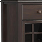 SIMPLIHOME Connaught Buffet - 60 inch Wide Solid Wood 3-Door Sideboard Buffet in Chestnut Brown, Traditional Storage Cabinet for Dining Room or Kitchen with Adjustable Shelves and Classic Molding