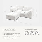 Modular Sectional Sofa, 78.7" L Shaped Modern Sofa Modular Sectional Cloud Couch with Ottoman, Modern Cloud Sectional Couches for Living Room, Deep Seat Sofa with Washable Cover