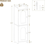Bathroom Storage Cabinet, Corner Floor Cabinet with 2 Doors and Adjustable Shelf, Narrow Toilet Paper Cabinets, Bathroom Organizer for Small Spaces, 7.9" D x 9.8" W x 29.5" H Yellow