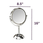JERDON Lighted Makeup Mirror with Magnification - 1X and 8X Magnification - Chrome Finish - Model HL8808CL