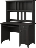 Bush Furniture Salinas Computer Desk with Hutch | Study Table with Drawers, Cabinets & Pullout Keyboard/Laptop Tray | Modern Home Office Desk in Vintage Black | Work Desk with Storage
