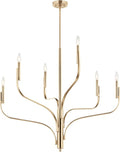 KICHLER Livadia 6-Light Chandelier, Soft Modern-Light in Champagne Bronze, for Foyer, Great Room, or Vaulted Dining or Bedroom (33" x 36.25"), 52673CPZ