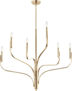 KICHLER Livadia 6-Light Chandelier, Soft Modern-Light in Champagne Bronze, for Foyer, Great Room, or Vaulted Dining or Bedroom (33" x 36.25"), 52673CPZ