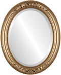 OVALCREST Oval Beveled Wall Mirror for Home Decor - Florence Style - Desert Gold - 34" x 24"