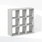 Furinno Cubic Closet Organizers and Storage, 9-Cube Closet Organizer, Open Shelf Closet Storage, Extra Thick Frame for Wardrobe, Bedroom, Living Room, Light Grey