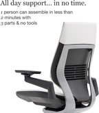 Steelcase Gesture Office Chair - Ergonomic Work Chair with Wheels for Carpet - Comfortable - Intuitive-to-Adjust for Desk - 360-Degree Arms - Coconut Yellow Fabric