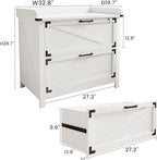 2 Drawer File Cabinet with Lock, Modern Farmhouse Filing Cabinet for Legal/Letter/A4 Size Hanging Files, Large Wood File Cabinets for Home Office