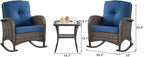 HUMMUH 6-Piece Outdoor Patio Furniture PE Wicker Patio Conversation Set,High Back Patio Couch with Ottomans Outdoor Rocking Chairs for Backyard,Porch,Deck