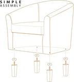 Yaheetech Brown Accent Chairs Set of 2, Faux Leather Barrel Chairs, Comfy Modern Leather Club Armchairs with Soft Seat for Living Room Bedroom Reading Waiting Room, Brown