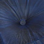 Handmade Eco-Friendly Geometric Leather Pouf Vintage Blue Color Square 21" x 21" x 12" Buffalo Leather Pouf for Living Room, Bedroom Seating, Patio