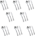 KNORK Eco 24 Piece (Fork, Knife, Spoon) Plant Based CutleryBamboo Reusable Flatware Set, Gray