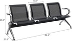 Kinsuite 5-Seat Office Guest Chairs & Reception Chairs - Waiting Room Chairs Airport Reception Seat Bench, Guest Chairs with Arms Lobby Bench Seating for Office Bank Airport Hospital, Black