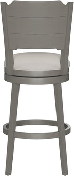 Hillsdale Clarion Wood Swivel Bar Height Stool, Distressed Gray