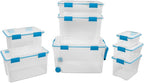 Sterilite 12-Pack Gasket Box, Weather-Resistant Storage Bins with Latching Lids, 12 Quart - Heavy-Duty Organizing Containers for Closet, Bathroom, and Office