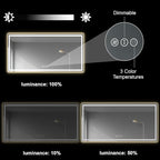 Awoco 72''x36'' LED Bathroom Mirror with Light, Lighted Vanity Mirror with Backlit and Front Light, Dimmable Anti-Fog Memory Function Lighted Mirror with 3 Colors for Bathroom Wall