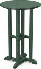 POLYWOOD RRT124GR Traditional 24-Inch Round Counter Height Table, Green
