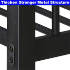DOONREXS Upgraded Thicken Metal Queen Over Queen Bunk Bed, Heavy Duty Stronger Steel With Ladders and Safety Guard Rail, Easy Assembly
