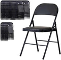 Black Folding Chairs 50 Pack with Padded Cushion and Back, Foldable Outdoor Chairs with 330-LBS Capacity, Portable Heavy Duty Metal Frame Commercial Seat for Party Kitchen Dinning Events Wedding