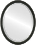 OVALCREST Oval Beveled Wall Mirror for Home Decor - Toronto Style - Black Silver - 22" x 18"