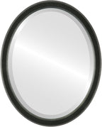 OVALCREST Oval Beveled Wall Mirror for Home Decor - Toronto Style - Black Silver - 22" x 18"
