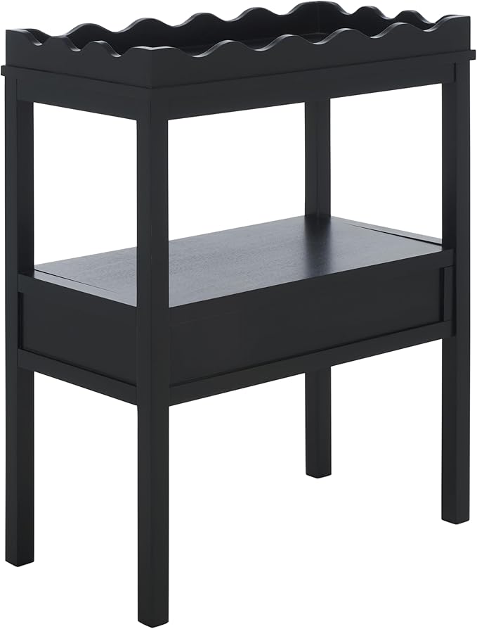 SAFAVIEH Home Collection Darlyn Matte Black 1-Drawer Rectangle Accent Table