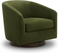 CHITA Swivel Accent Chair, FSC Certified Upholstered Velvet Barrel Chair for Living Room, Fully Assembled, Forest Green