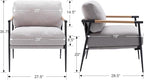 DUOMAY Mid-Century Modern Accent Chair Armchair Set of 2, Soft Linen Fabric Sofa Lounge Chair Reading Chair with Metal Leg for Living Room Bedroom Office, Grey