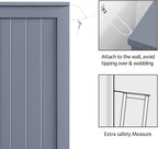 Yaheetech Large Bathroom Floor Cabinet with 4 Dawers and Single Door Cabinet, Freestanding Storage Cabinet for Living Room Kitchen Hallway, Gray