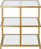 Henn&Hart 22" Wide Square Side Table in Brass, for Home, Living Room, Bedroom, Entertainment Room, Office