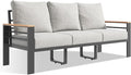 Aoxun Aluminum Patio Furniture Set 3 Seats, Oversized Outdoor Sectional with Washable Thick Cushions, Coffee Table and Waterproof Cover, Patio Conversation Sets for Porch, Balcony, Deck