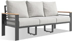 Aoxun Aluminum Patio Furniture Set 3 Seats, Oversized Outdoor Sectional with Washable Thick Cushions, Coffee Table and Waterproof Cover, Patio Conversation Sets for Porch, Balcony, Deck