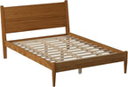 Mid-Century Panel Bed - Queen Size - Castanho Finish
