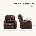 Electric Recliner Chair, Soft PU Leather Power Recliners with Padded Backrest, Single Overstuffed Heavy Duty Reclining Sofa for Living Room Bedroom, Brown