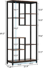 Tribesigns 6-Tier Tall Bookshelf Bookcase, Industrial 8-Shelf Open Bookcase Storage Display Book Shelves for Living Room, Home Office