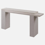 OKD 63 Inch Modern Entryway Console Table, Solid Geometry Accent Sofa Table Behind The Couch, Narrow Console Table for Entryway, Hallway, Living Room, Foyer, White Alder