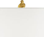 Possini Euro Design Hera Modern Glam Luxury Table Lamp Decor 31" Tall Sculptural Gold Leaf White Fabric Drum Shade Marble Base for Living Room Bedroom House Bedside Nightstand Home Office Entryway